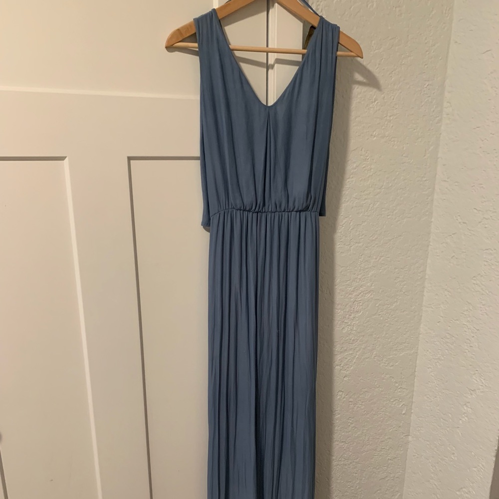 Zara dusty blue maxi dress with slits